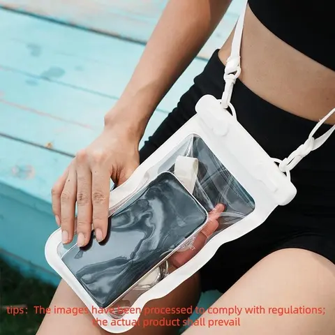 Waterproof Phone Bag, Large Capacity Clear Phone Holder, Touch Screen Phone Pouch for Swimming, Beach, Outdoor Sports Waterproof Bag, Swimming Accessories