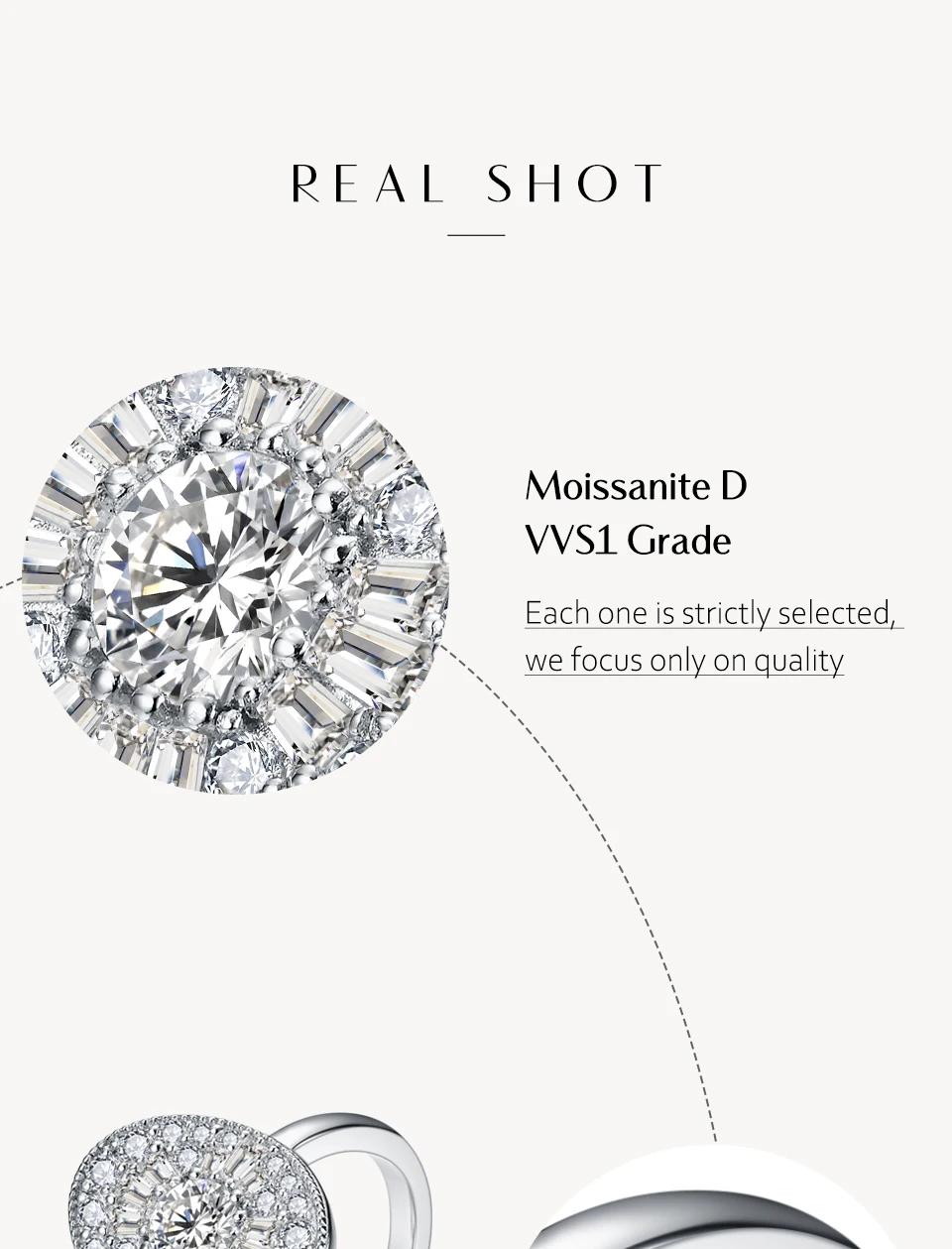 D/VVS1 Round Shape All Synthetic Moissanite Ring for Women Real 925 Sterling Silver Engagement Fine Jewelry BlackFriday Gift R111 SpringStatements