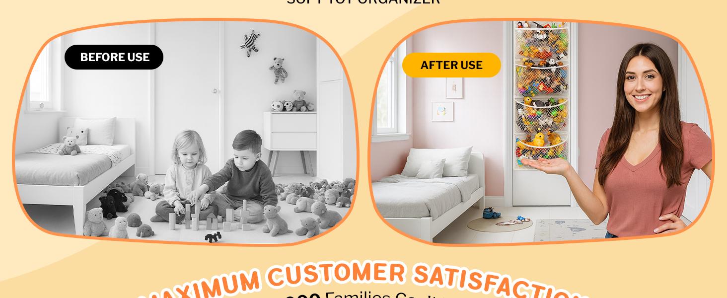 The Original Stuffed Animal Storage (Patented) - Over Door Organizer for Stuffies, Baby Ideas Holder, Toy Plush Hammock Hanging Net Big Girls Toddler Large Bag Animals Stuffy Behind