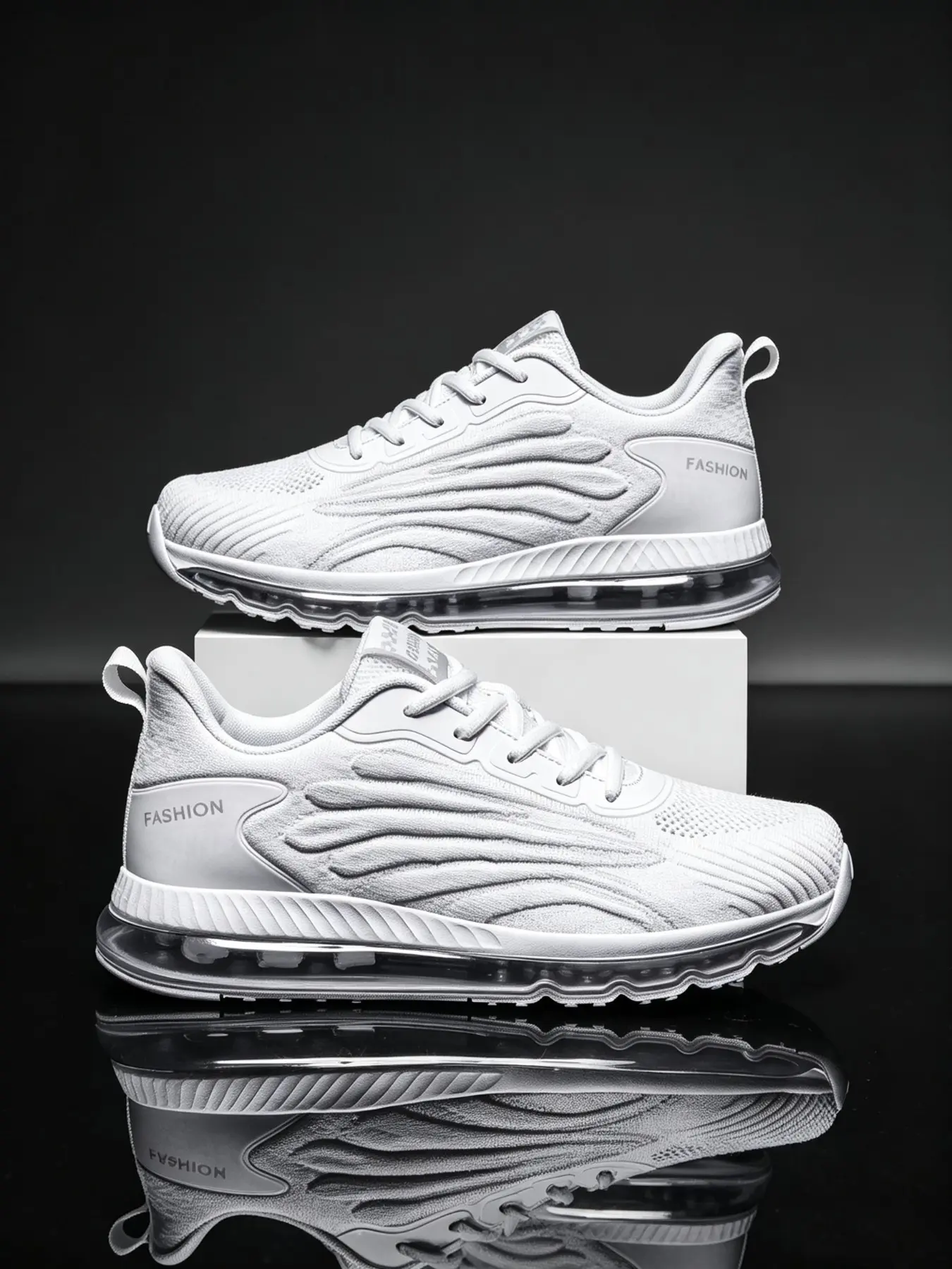 Men's Flyknit Sneakers, Colorblock Design, Breathable Mesh, Shock Absorption, Lightweight & Comfortable, Sizes 39-48, All Seasons