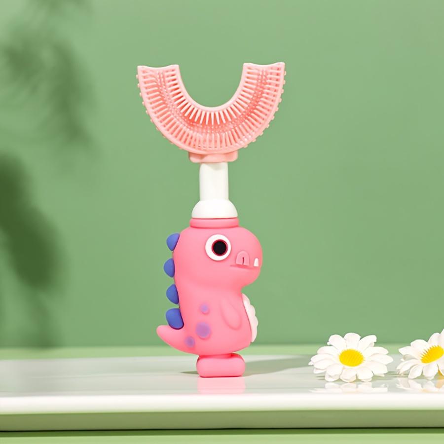 Toothbrush for Ages 2–7, Soft Food-Grade Silicone, 360° Cleaning Design, Portable Toddler Toothbrush