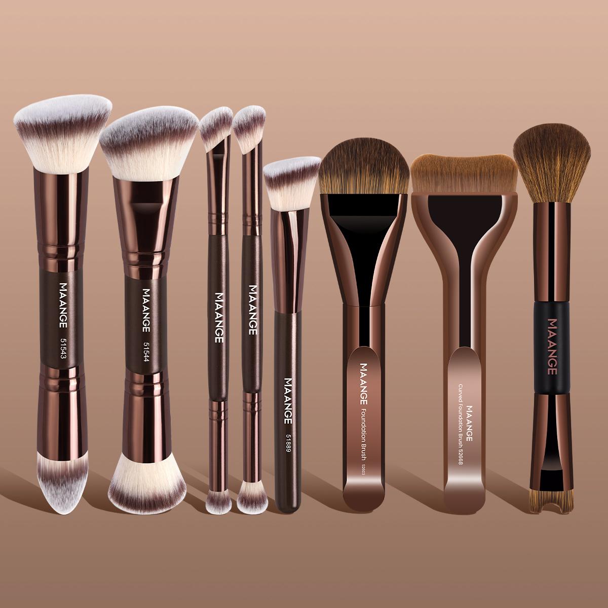 Maange Soft-Bristle Makeup Brush Set - Foundation, Blush, Powder, Eyeshadow, Highlighter, Concealer, Contour, Brow, Lash & Nose Shadow Brushes - Cosmetic Gift Box Set