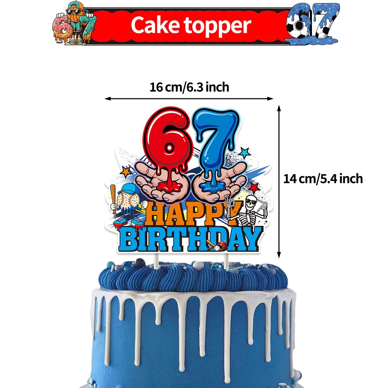 32-Pieces 67 Sports Theme Birthday Party Decoration Set, Party Event Props, Includes Banner, Balloons, Cake Topper, Backdrop, Perfect for Birthdays