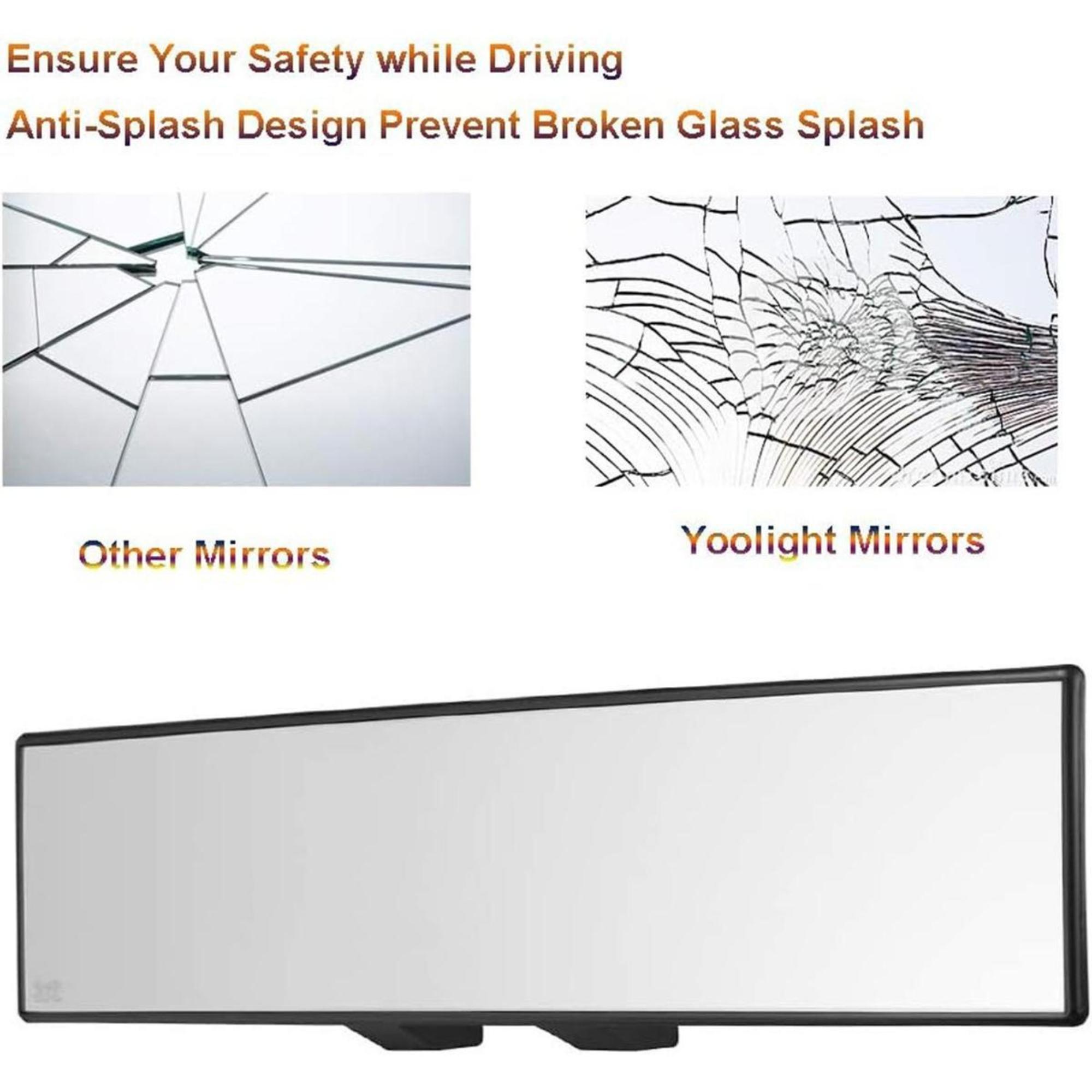 Universal 11.81 Inch Panoramic Convex Rearview Mirror, Car Dashboard Wide Angle Mirror, Automotive Accessory for Suvs and Trucks