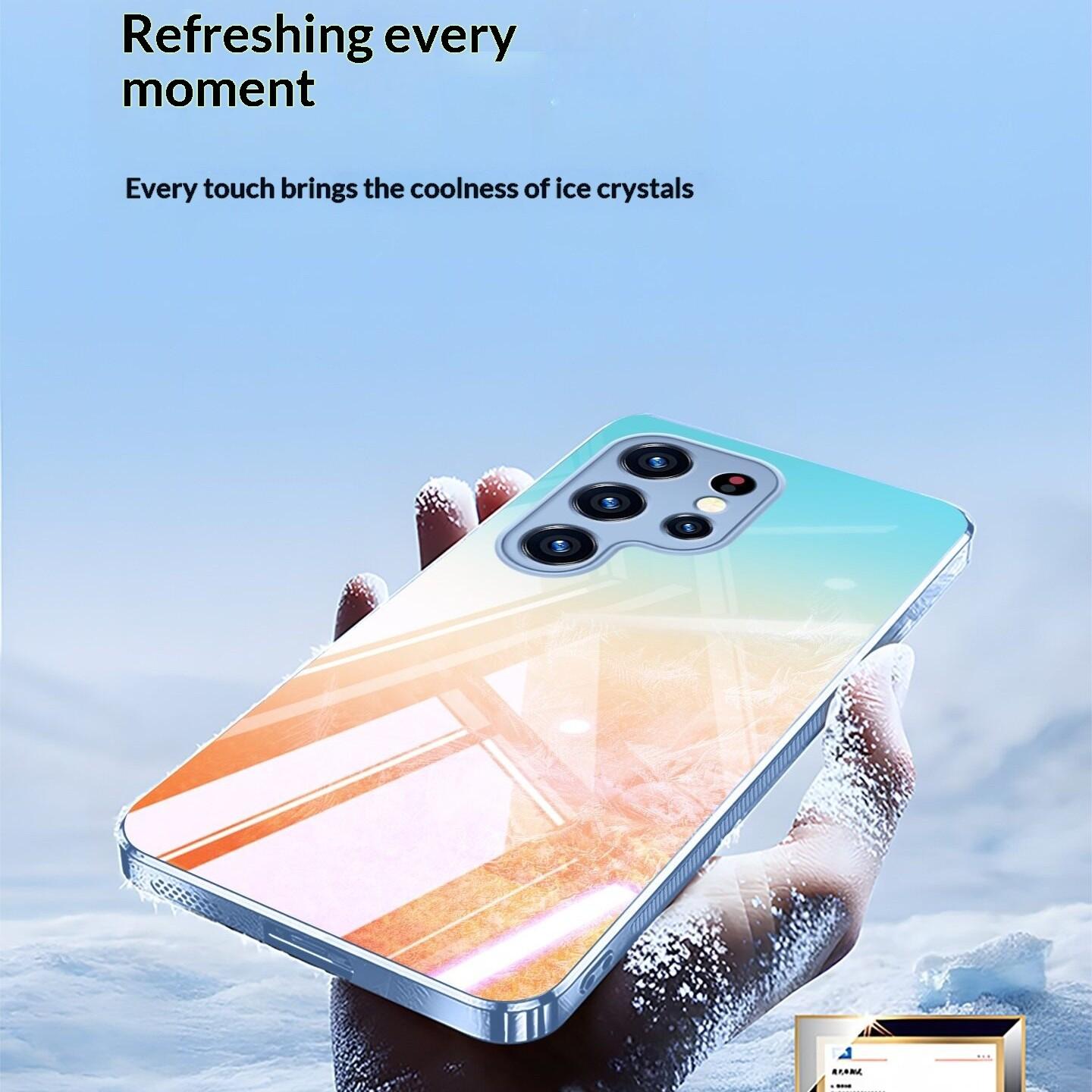 Samsung Galaxy S26 S24 S25 Ultra rainbow phone case, liquid crystal transparent frosted ice feeling ultra-thin fashion gradient protective case