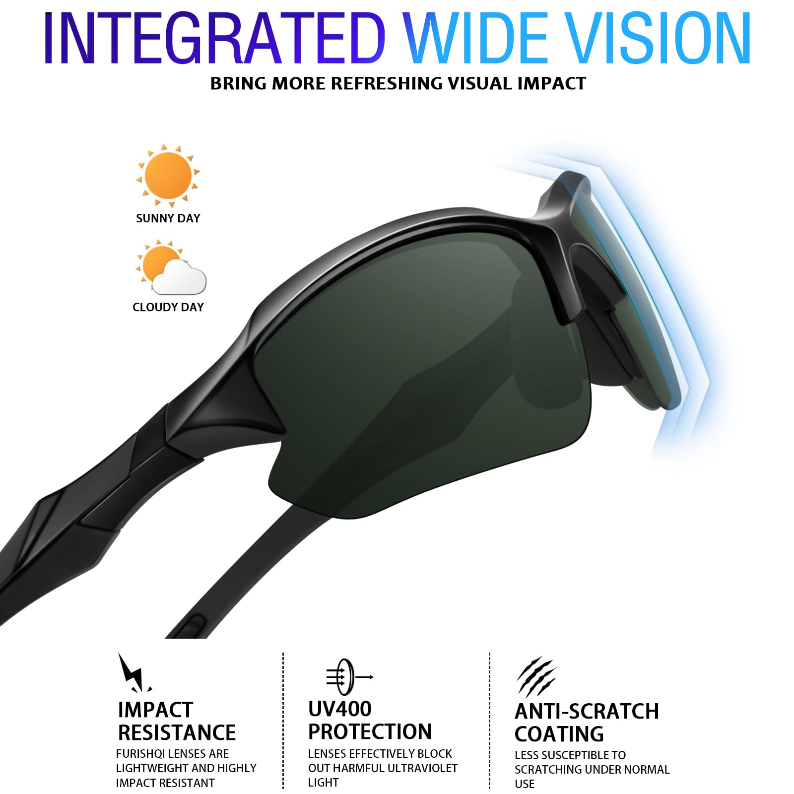 4 Pack Polarized Sports Sunglassess for Men and Women,HD UV400 Anti Blue Light Dual Use Eyewear, Ultra Lightweight Rimless Wrap Around Shades with Non-Slip Silicone Pads, for Driving Fishing Running Cycling Golf Hiking Summer,Summervibes,Summerwins, Outfi