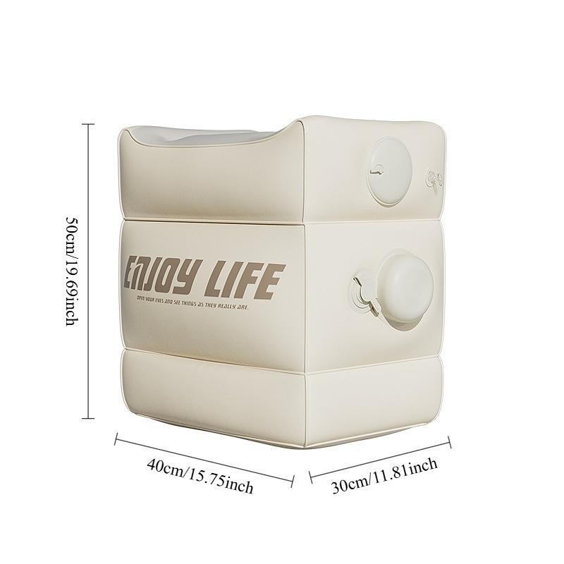 Portable inflatable foot mat pillow, adjustable height PVC travel footrest, suitable for airplanes, trains, cars, home, and office, ergonomically designed leg elevation pad, ideal for long flights, sleeping, relaxing, reducing swelling and fatigue