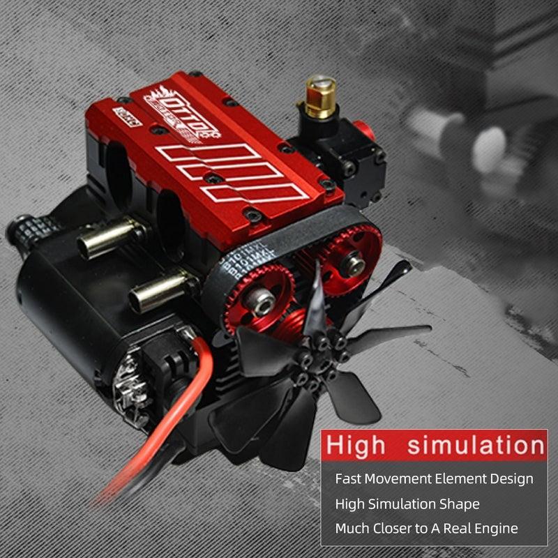 TOYAN SEMTO FS-L200AC ST-NF2 Nitro Engine Model Kit Simulation Mechanical DIY 7cc SOHC Inline 2-Cylinder 4-Stroke Air Cooled for Adults Hobbyists STEM Science Project Gift