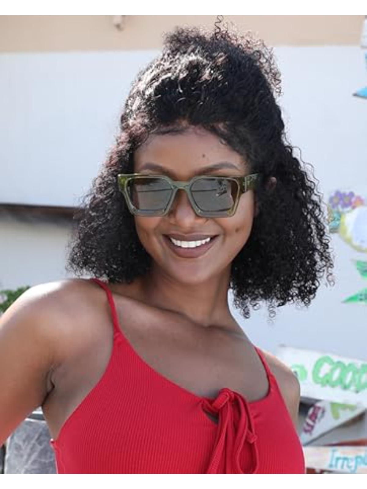 FEISEDY Retro 90s Square Sunglasses for Women Men Trendy Chunky Rectangle Sunglasses UV400 Protection B2385