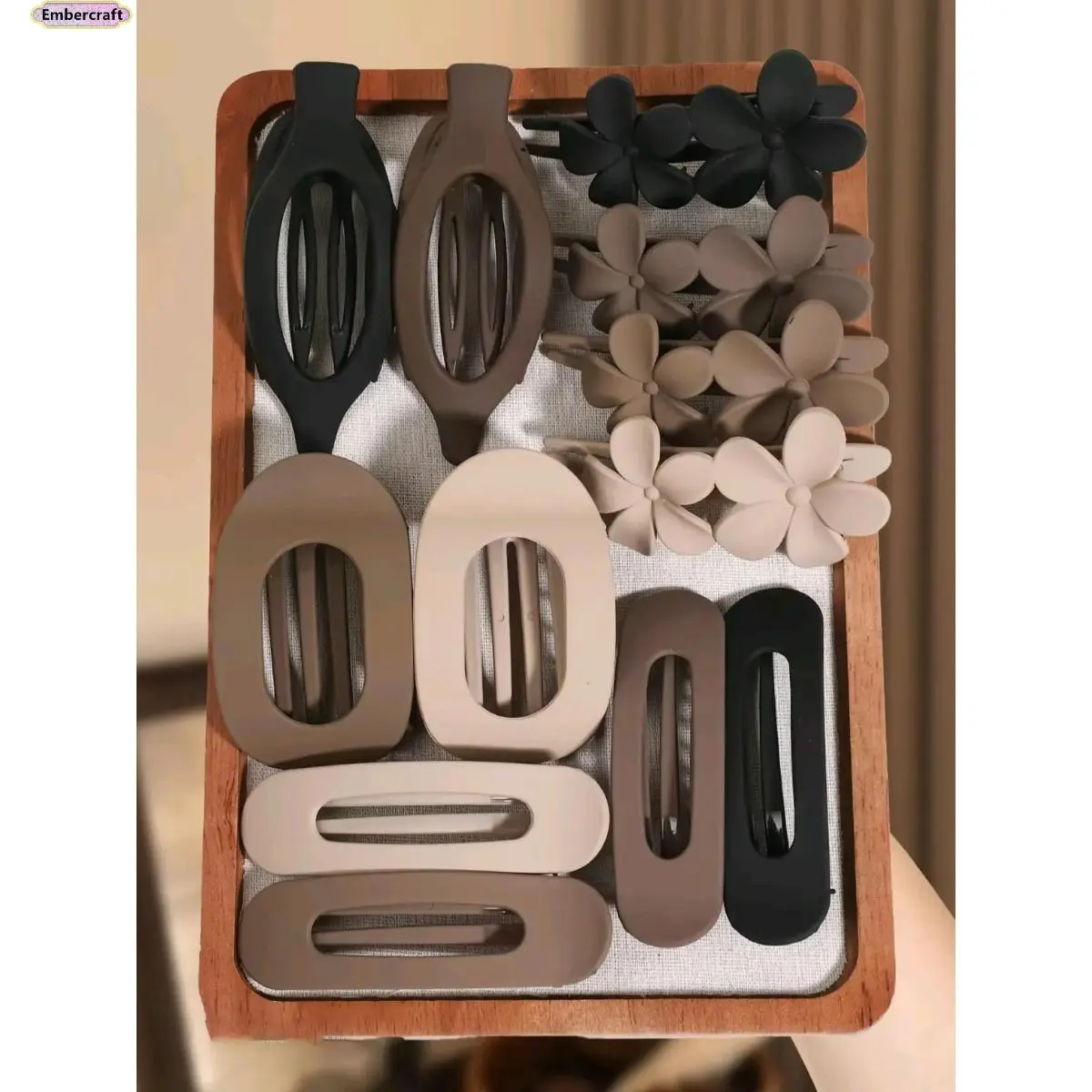 Female Duckbill Shape Hair Clips Set - Flat Claw, Girl Aesthetic Flower, Strong Hold Non-Slip Daily Accessories for School & On-the-Go Styling