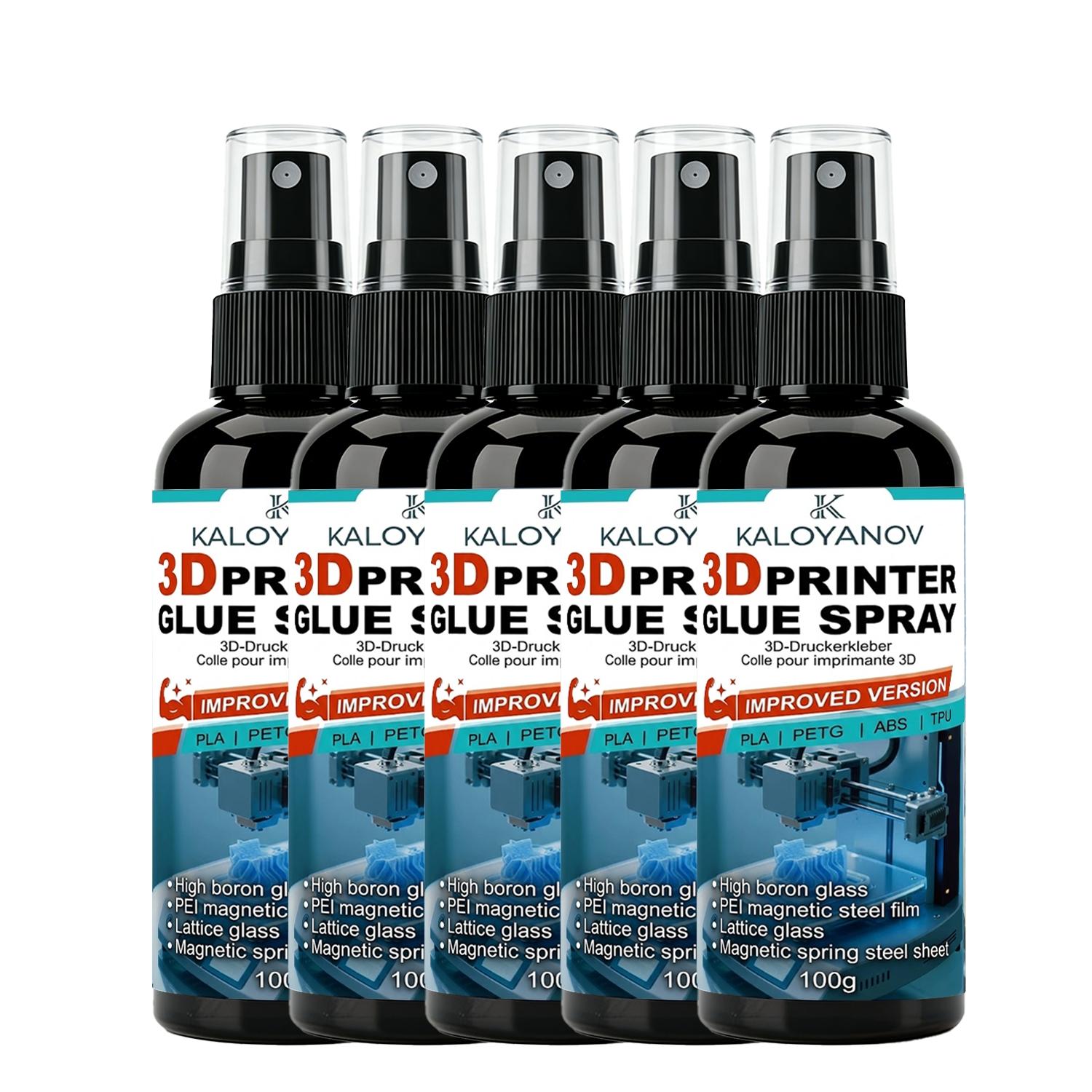 Upgraded 3D Printer Glue Spray Strong Bed Adhesion Anti-Warping Adhesive for PLA PETG ABS TPU Filament Perfect First Layer on PEI Sheet Glass Bed Magnetic Spring Steel 3D Printing Accessories No Curling Easy Release 100g Must Have Tech Tool