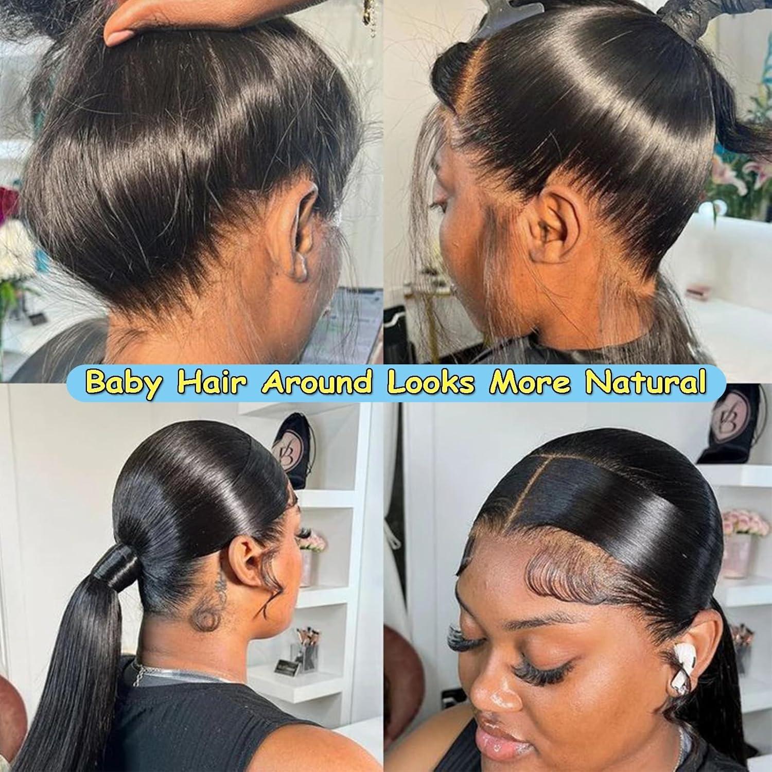 360 Transparent Lace Straight Wig All Human Hair Natural Black Wig Suitable For Black Women Outdoorfun Summer Refreshing Hairstyle 180 Density TikTokShopHolidayHaul