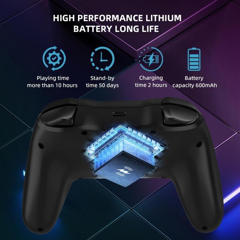 Wireless Bluetooth-compatible Game Controller, Wireless Gaming Controller, Portable Dual Vibration Joystick, Host Accessories Compatible with Nintendo Switch Pro and PC Windows