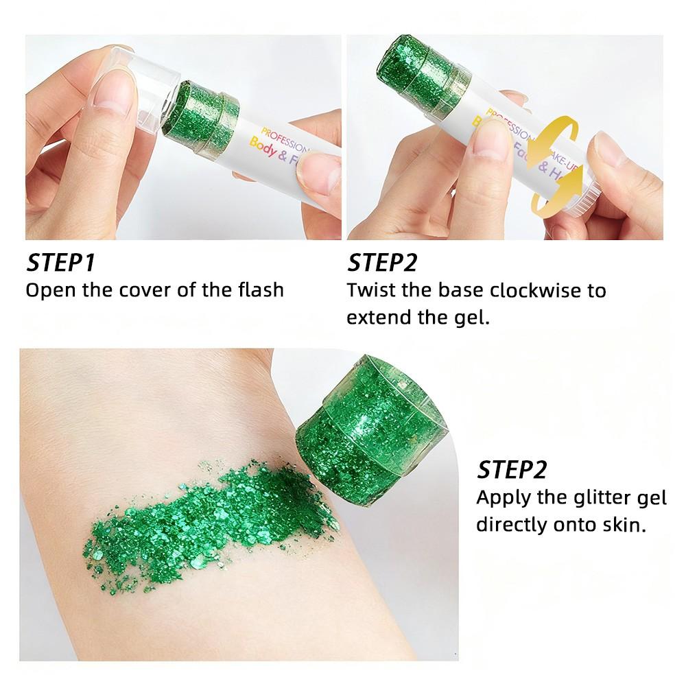 Single Pack Diaoni Christmas Party Glitter Balm, Long-Lasting Shimmer, Face Body Hair Use, Cosplay Essential, Halloween Party Dance Event