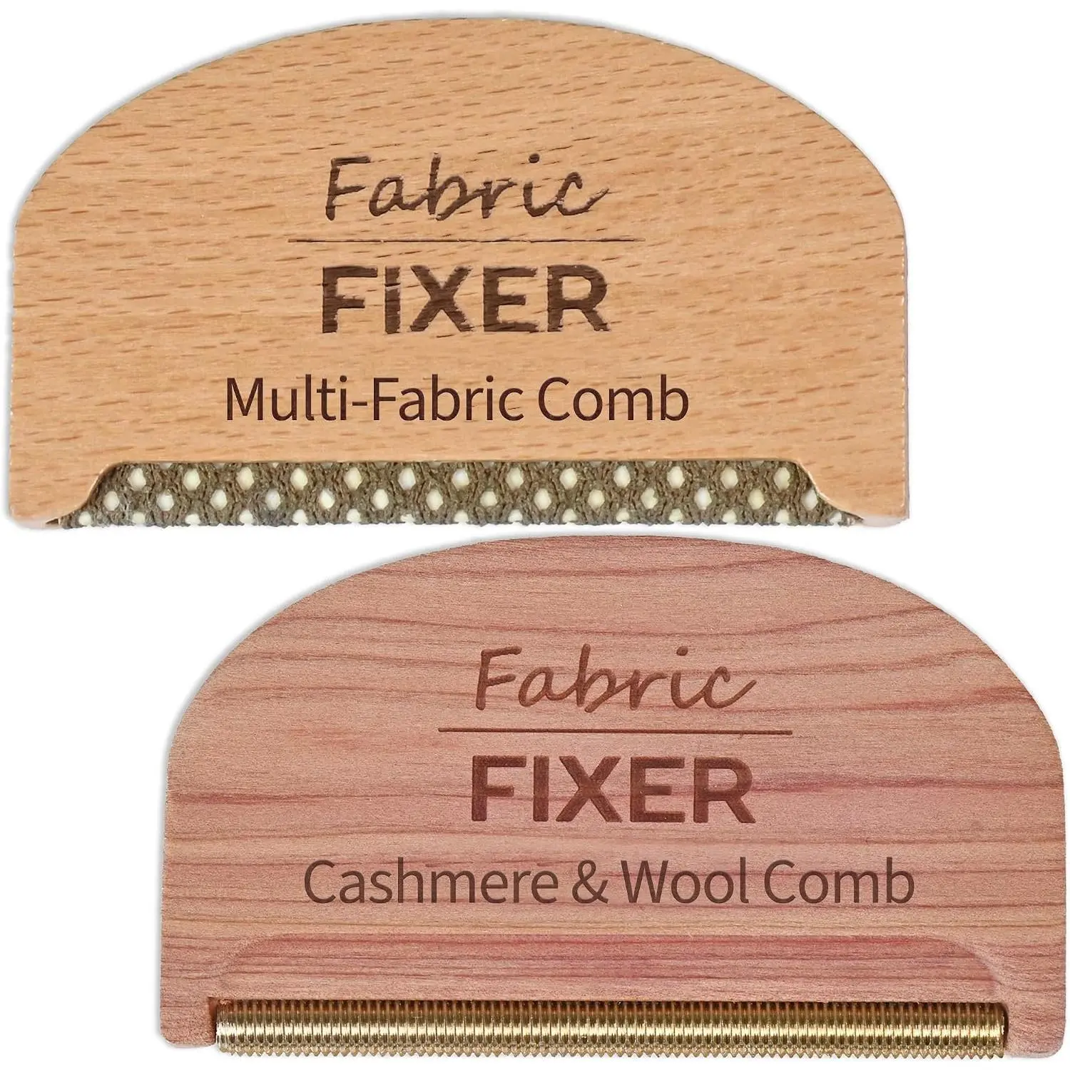 Cashmere  Remover Comb & Multi Fabric  Depilling Sweater Fuzz Comb Set (Cedar & Beech )  Pilling Remover for Delicate Clothing Fabrics, Furniture, Pillows, Sheets by Fabric Fixer