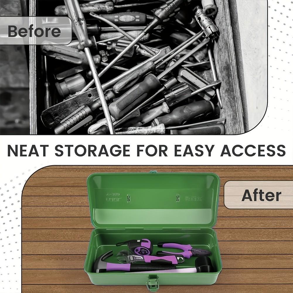 Industrial Grade Multi-Functional Tool Box, Portable Dual Layer Stainless Steel Back Panel, Thick Design, Shockproof, Waterproof, Freeze Resistant, Tool Organizer