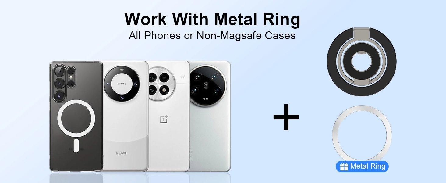 Magnetic Phone Ring Holder for Samsung Galaxy S25 Ultra S25 S24 FE S24 Ultra, Removable Magsafe Phone Grip with Kickstand for iPhone Air 17 Pro Max 16e 16 15 14 13 12 Pro Max, Fit Magnetic Car Mount Magnetic Phone Ring Holder for Samsung Galaxy S25 Ultra S25 S24 FE S24 Ultra, Removable Magsafe Phone Grip with Kickstand for iPhone Air 17 Pro Max 16e 16 15 14 13 12 Pro Max, Fit Magnetic Car Mount