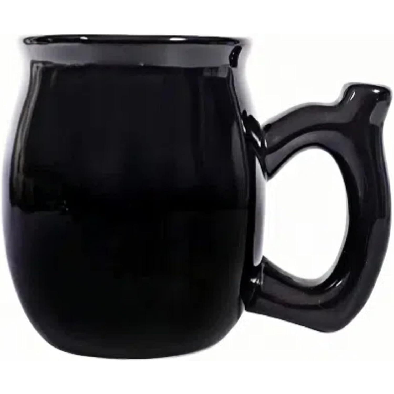 Coffee Mug Novelty Ceramic Coffee Pot Shaped Cup with Handle | microwave safe, includes filters, ideal  for coffee lovers (Halloween, Thanksgiving, Christmas, etc.), black