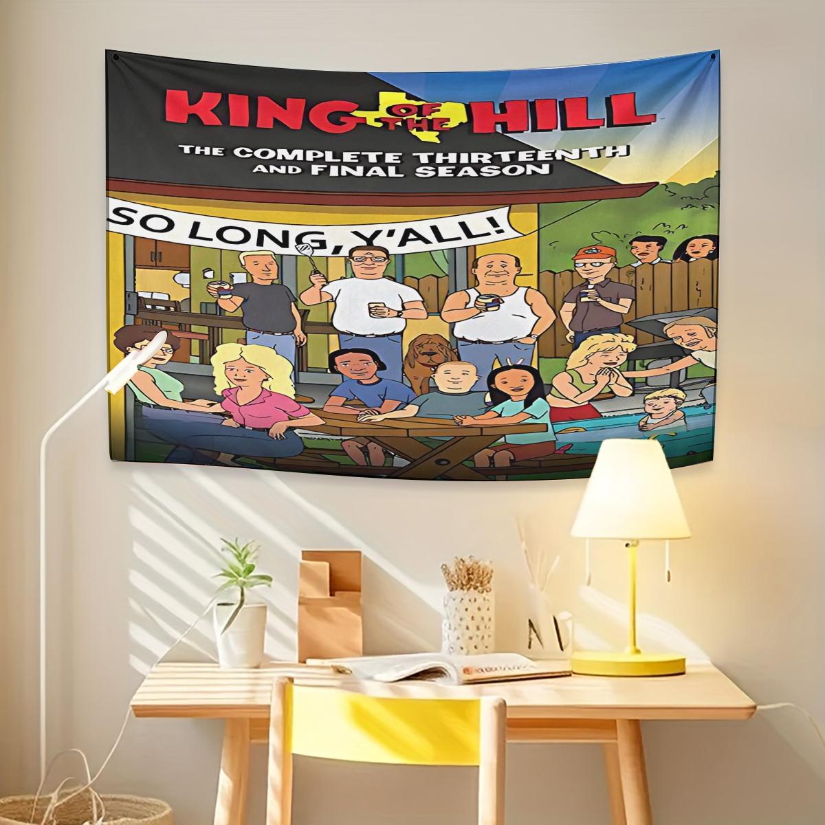 King of the Hill design  Tapestry, Exquisite Patterns, Soft Fabrics, Perfect for Sofa or Bed Decoration, Comfortable Home Decoration, Bohemian Home Decoration
