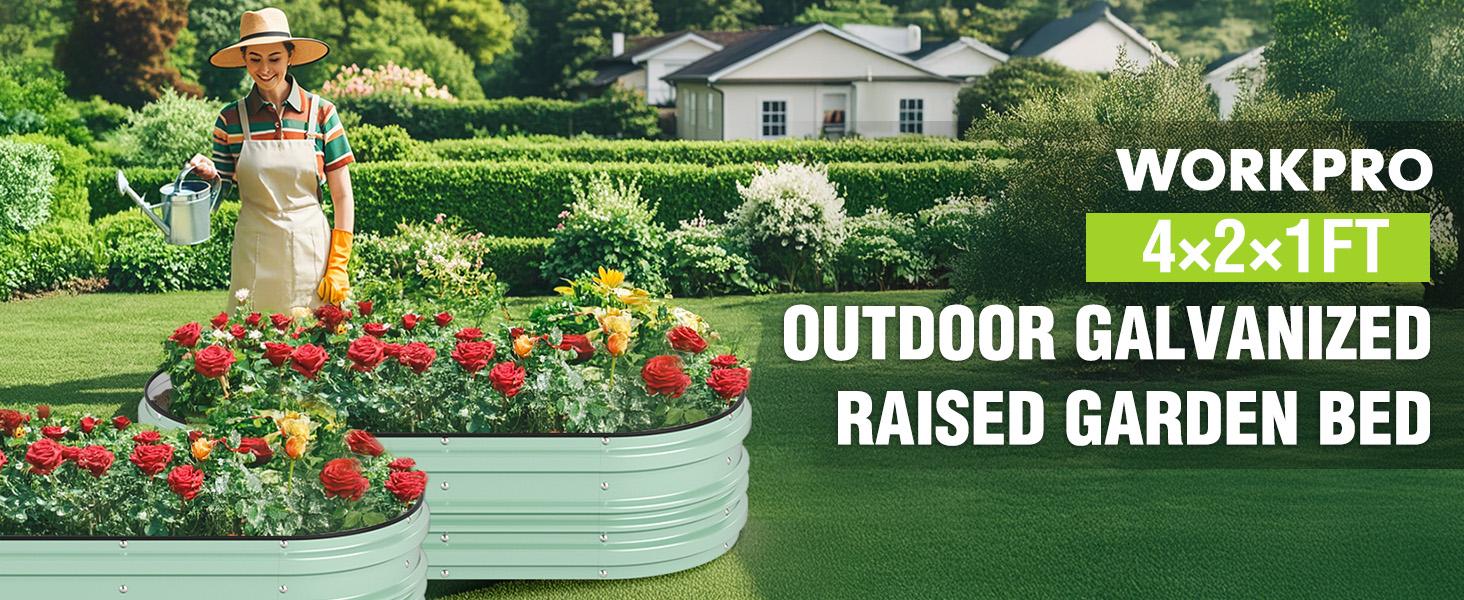#fathersdaygift WORKPRO Galvanized Raised Garden Bed Set, Rust & Corrosion Protection, Easy Assembly, Safe Edge, Ideal for Vegetables & Flowers #fathersdaygift WORKPRO Galvanized Raised Garden Bed Set, Rust & Corrosion Protection, Easy Assembly, Safe Edge, Ideal for Vegetables & Flowers