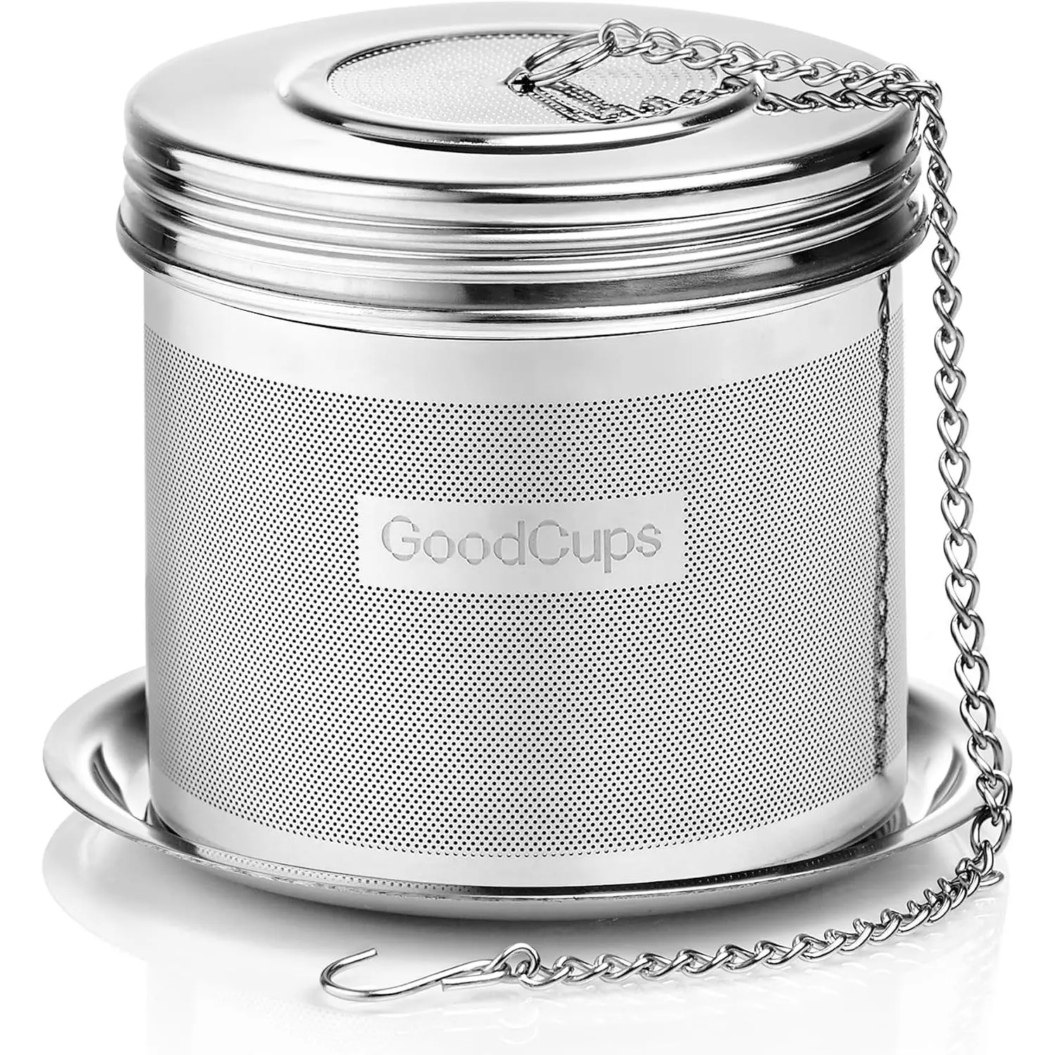 Stainless Steel Tea Infuser for Loose Leaf Tea, Large (2.95" Diameter x 2.85" Height) – Extra Fine Mesh Strainer with Chain Hook & Lid, Reusable Tea Steeper for Mugs, Cups & Teapots