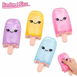 1 pc Random Generic Popsicle Squishy, Ergonomic Grip Ice Cream Squeeze Squishy, Slow Rising Gel Sugar Squishies Soft Sensory Fidget Toy for Party Favor Office School.