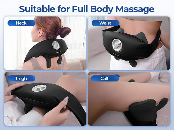 KingPavonini Neck New upgraded neck and shoulder massager,  the sixth generation 6D Shiatsu  massage the trapezius muscle, deep tissue, relieve neck and shoulder pain Comfort with Adjustable Width and Voice Prompt, Wireless Back Massager with Heat