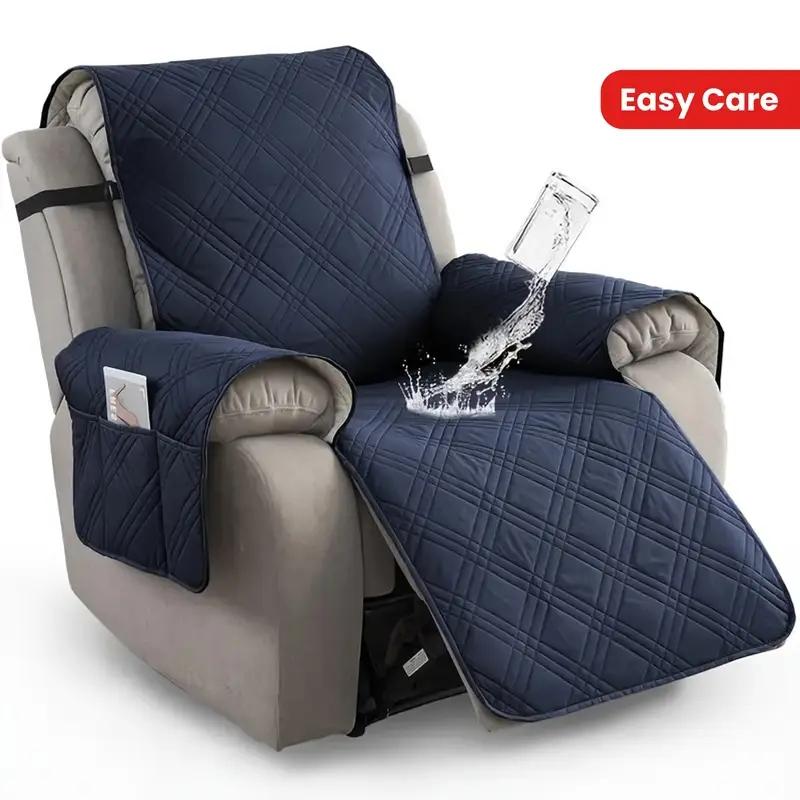 Waterproof Recliner Cover, Non-slip Chair Cover, Furniture Protector, Washable Slipcover with Pockets, Elastic Leash for Pets # TikTokShopBlackFriday