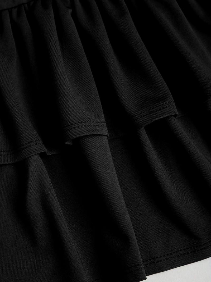 Women's French Vintage Lace Patchwork Off-Shoulder Ruched Waist Double Layer Cake Skirt Elegant Long Sleeve Dress