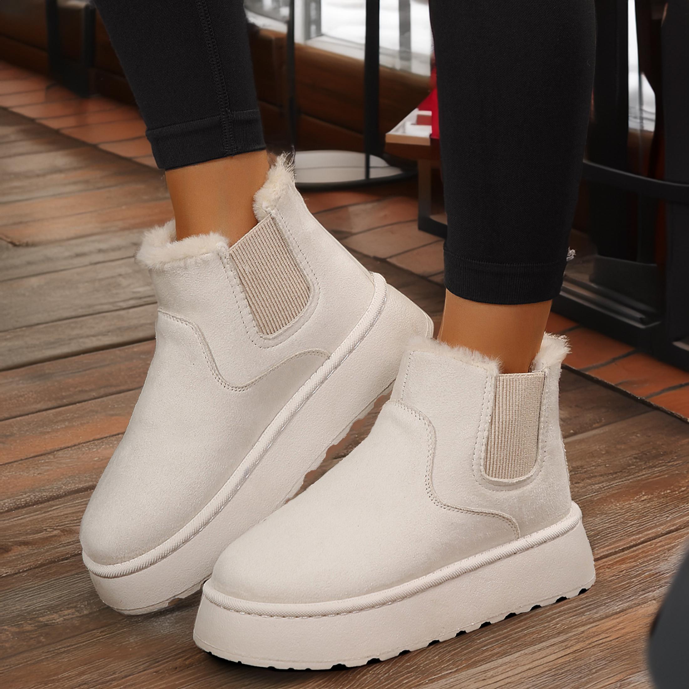 Women's Winter Short Boots for Women: Warm Lined Boots Comfortable Suede Lace Up Booties Cute Flat Boot Shoes