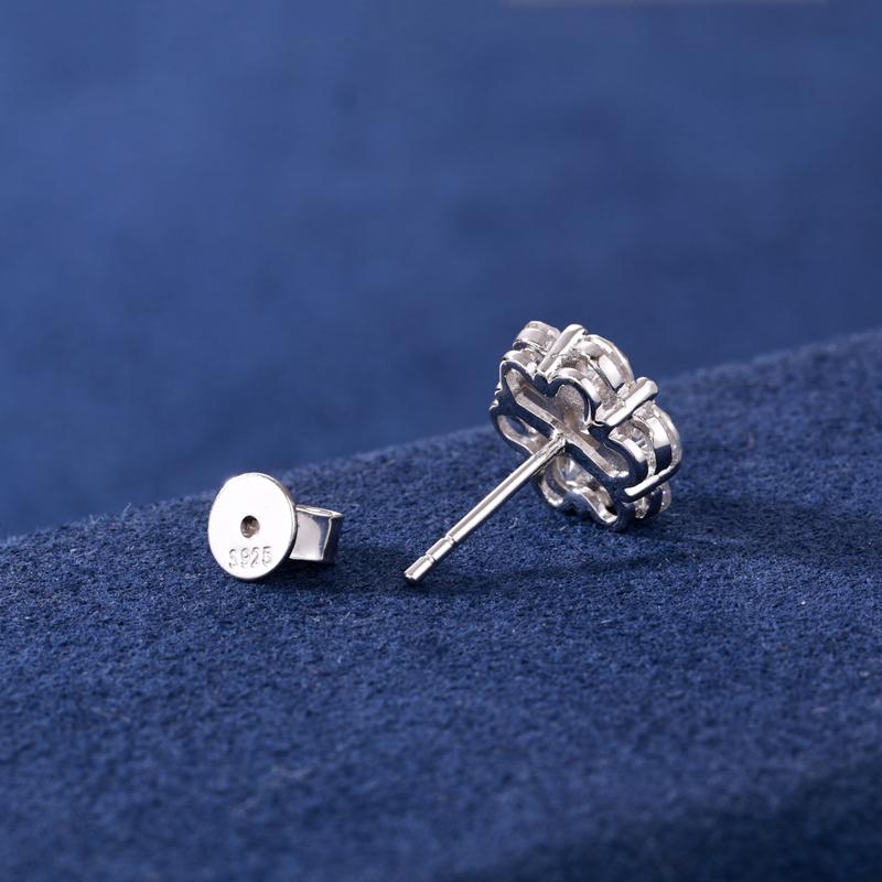 【#E266】UCCIYO Petal Earrings 925 Sterling Silver Synthetic Moissanite Inlay Jewelry Earrings Unisex Fine Jewelry Hip Hop Rapper Gift  FallFreshness