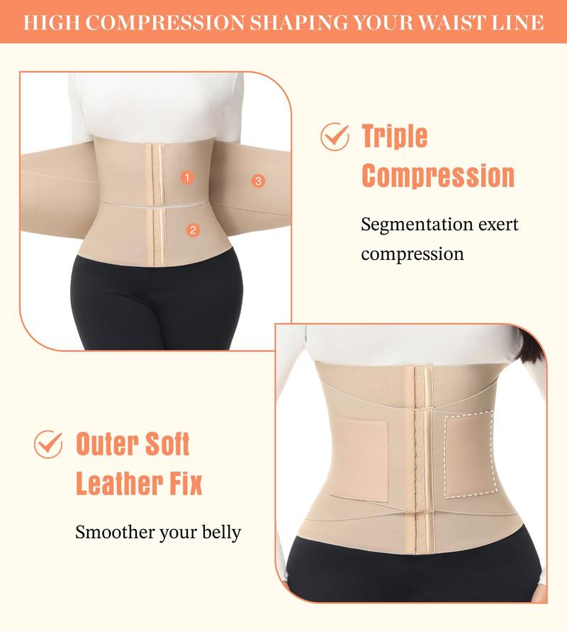 ChicCurve Corset for Women Segmented Waist Cincher Shapewear for Tummy Control Workout Sweat Corset Wrap Belt with Soft Leather Fastening and 3 Adjustable Straps for Comfort and Support