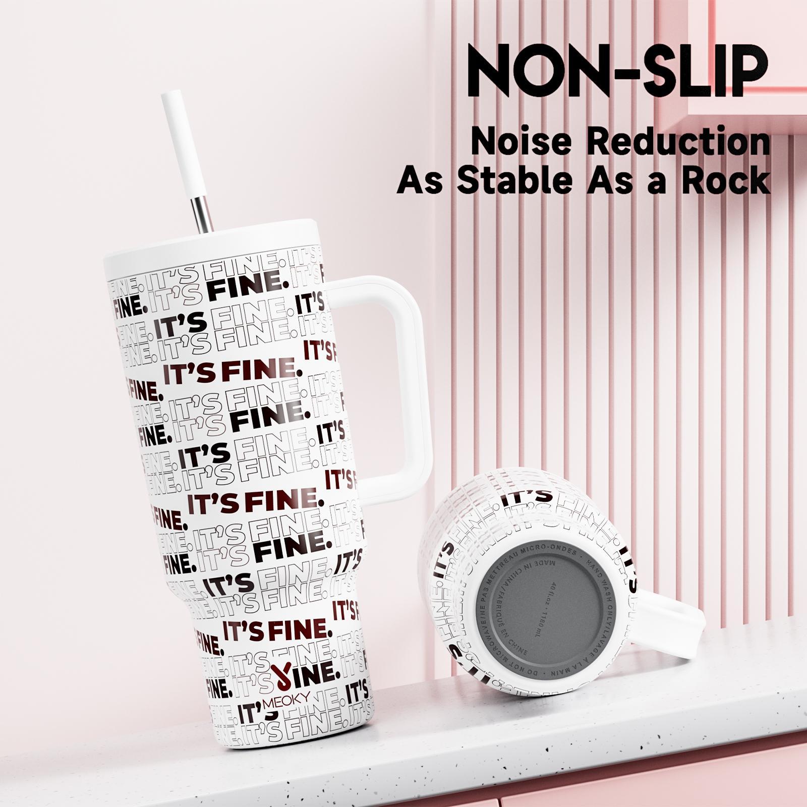 MEOKY Creator Collab 40oz Tumbler, Hot Water Mug,Stainless Steel Insulated Cup, Keeps Drinks Hot & Cold, Non-Slip Base, Car-Cup Fit, Holiday Gift