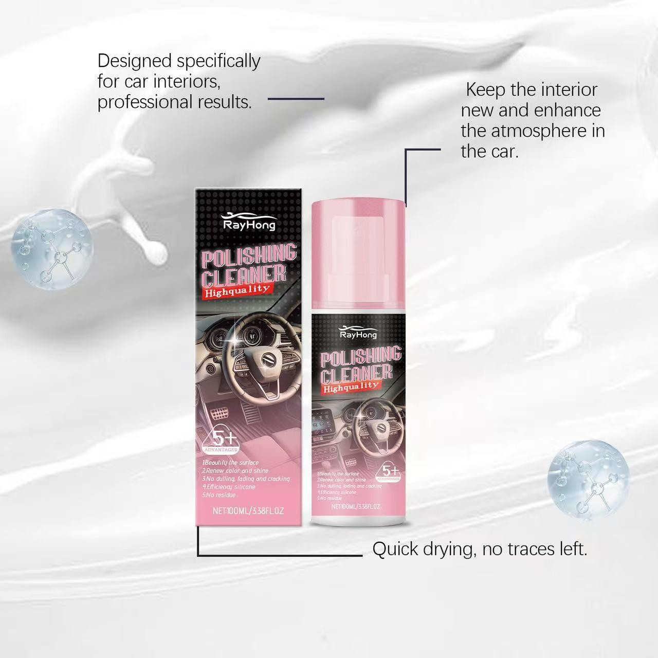 Rayhong Car Interior Polish, Leather Care Cleaner, Maintenance & Cleaning Agent, Automotive Interior Polishing Solution, Durable Protection