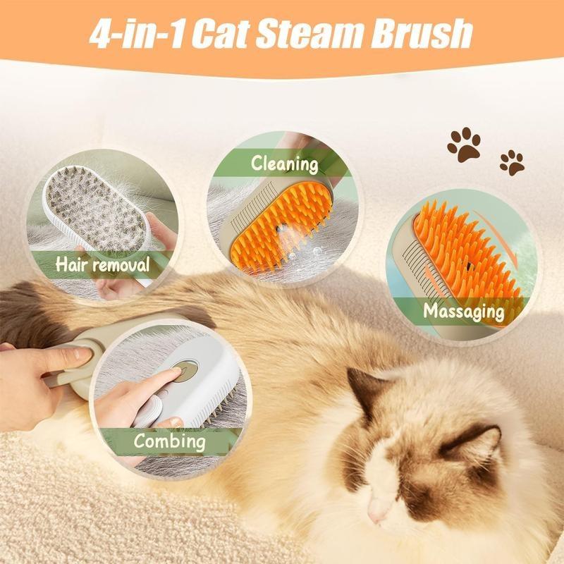 Pet Steam Brush,Cat Dog Hair Remover, Adjustable Pet Hair Remover,Pet Steamy Mist,Steam Pet Brush for Pet Hair 3-IN-1 Steamy Cat Brush Grooming Comb for Dogs Steam Brush for Cats Remove Flying Fur Steam Advanced Pet Hair Removal Comb pet pal brush
