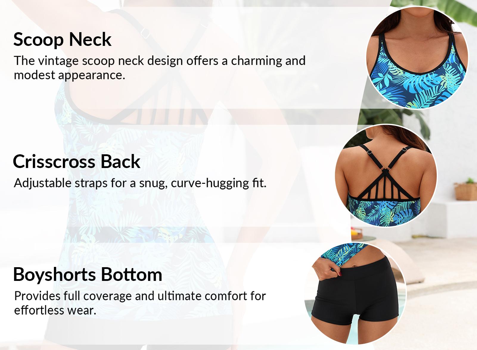 Yonique Women's Two Piece Tankini Swimsuits for Women with Boy Shorts Athletic Swim Tank Top Bathing Suits, Ladies Summer Beach Holiday Swimwear Yonique Women's Two Piece Tankini Swimsuits for Women with Boy Shorts Athletic Swim Tank Top Bathing Suits, Ladies Summer Beach Holiday Swimwear