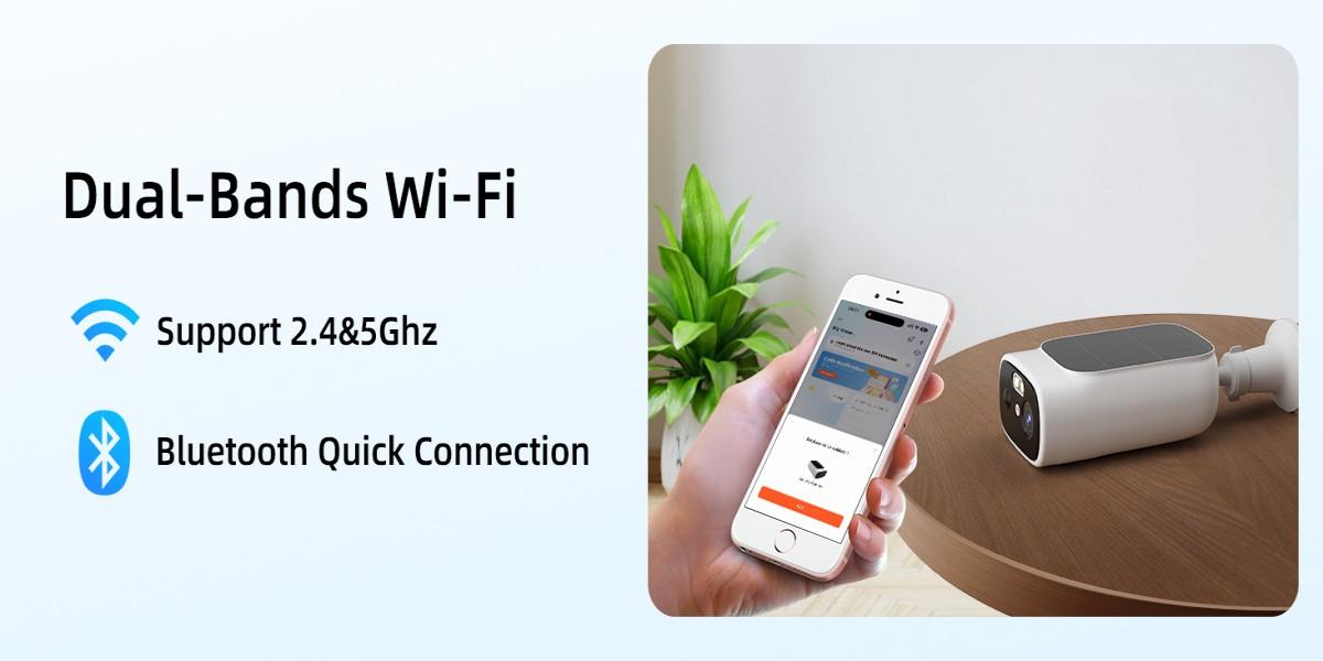 2K Smart Solar Camera, Wall-Mounted Night Vision Camera, Two-Way Audio WiFi Camera, Wireless Outdoor Waterproof, 7500mAh Camera, Mini Solar Camera, Subscription-Based AI Face Recognition/Vehicle/Pet Detection, Supports Cloud Storage, SD Card, TF Card