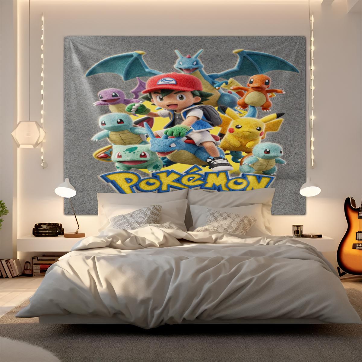 Pokémon Pattern Tapestry, Stylish Room Flag, Unique Wall Art For Living Room And Bedroom, Soft And Durable For Kids And Adults Daily Holiday Birthday Gift Bedroom Decoration