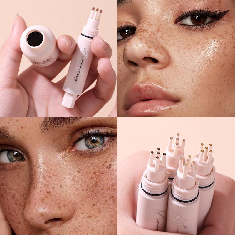 Waterproof Freckle Pen Makeup Stamp, Natural Looking Fake Freckles Marker, Sweatproof Dotting Pen for Women