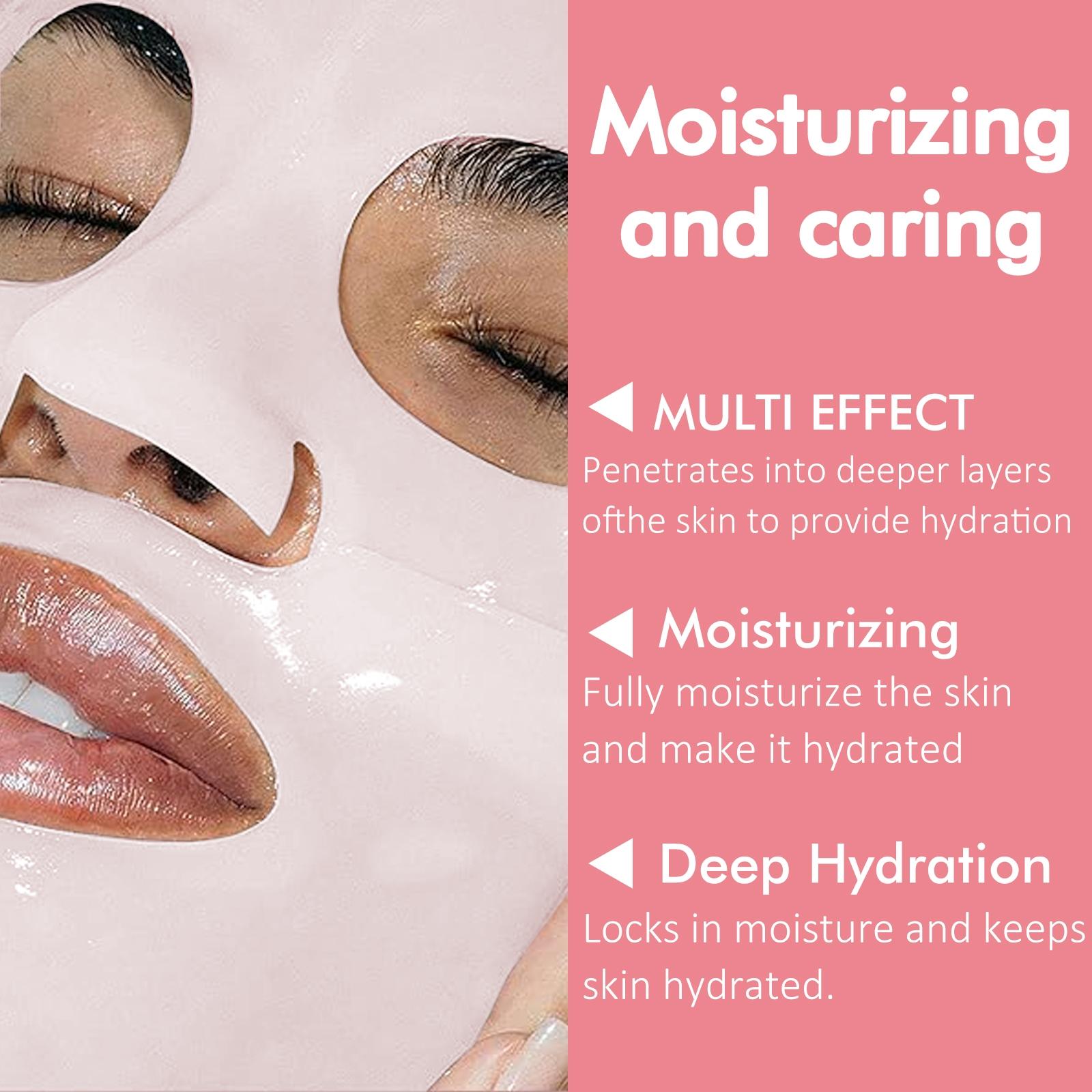 8pcs Collagen & Niacinamide Hydrating Masks, Tightening, Brightening, Moisturizing, Improves Skin Tone, Long-Lasting Care, Collagen Hydrogel Mask