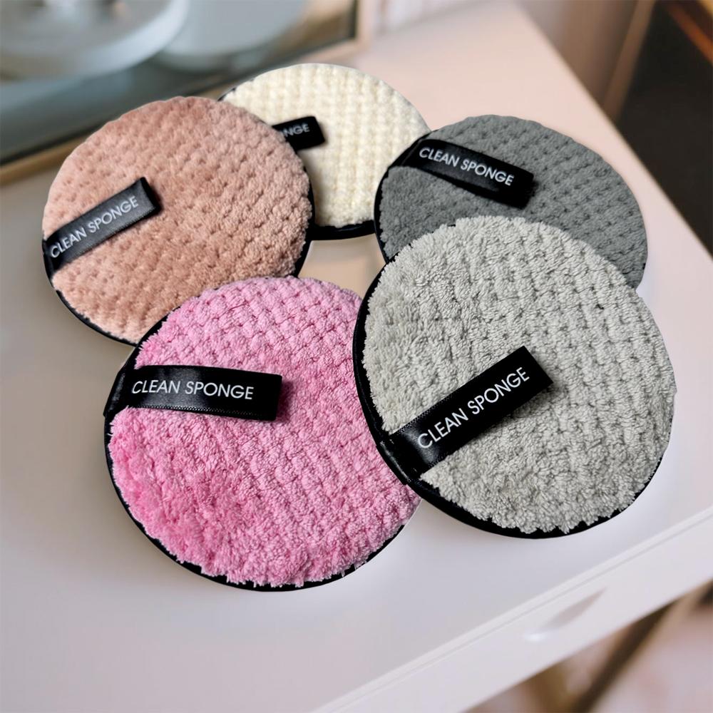 5-Piece Makeup Remover Pads Reusable Dual-Sided Soft Cleaning Towels Washable Face Pad Beauty Care Tool Set