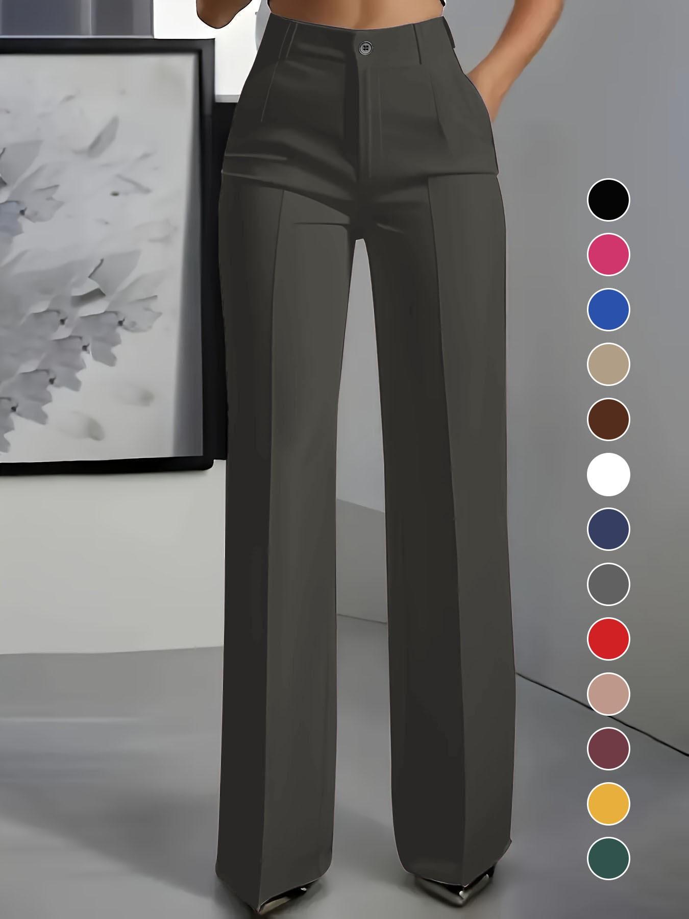 Women's New High Waist Drape Straight Leg Simple Suit Pants, Chic Elegant Business Casual Wear, Office Wear, Comfortable and Stylish Design