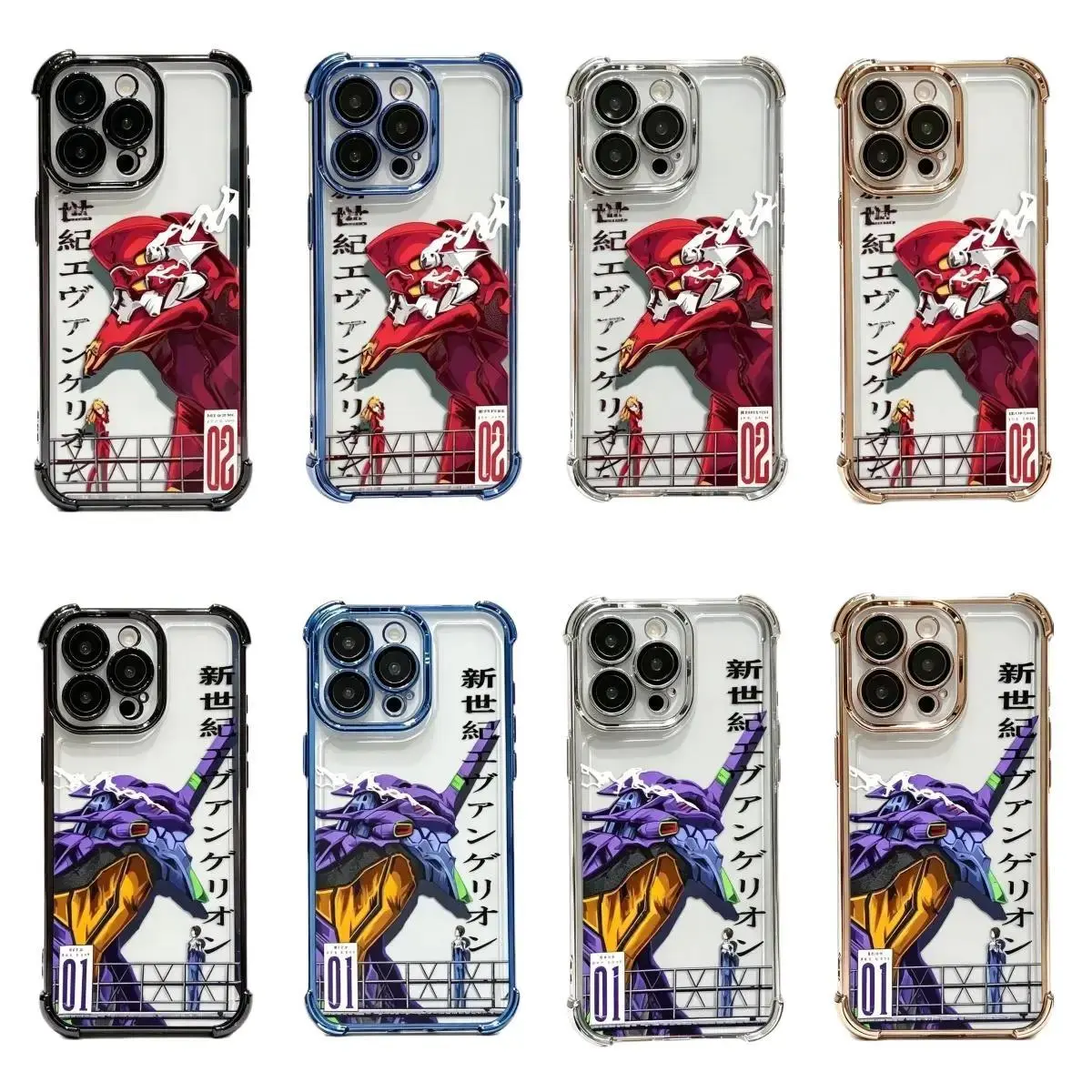 Plating Phone Case For Anime E-Evangelions  iPhone 18,17, 16, 15, 14, 13, 12, 11 Pro Air Plus ProMax and Samsung S26-S22 Plus shock-absorbing phone cases, fashionable gift.
