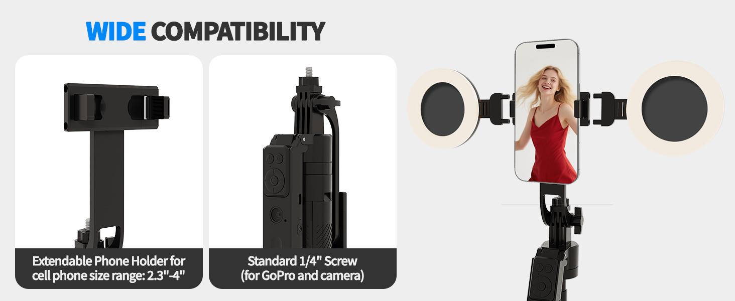 DreamPigeon VloggerPro Auto Face Tracking Selfie Stick Tripod with Fill Light, 360 Rotation & Gesture Control, 70.9" Extendable for iPhone TikTok Vlog Live Stream Video Recording