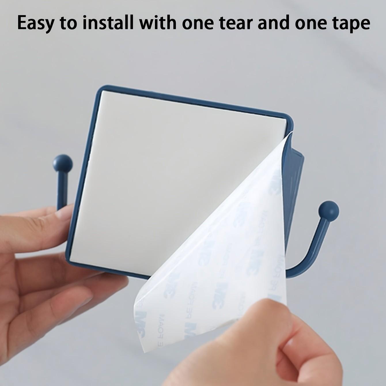 Multifunctional Wall Mount Bedside Hanging Organizer, Mobile Phone Storage Shelf, Adhesive Fiber Material, Space-Saving Home Decor Accessory