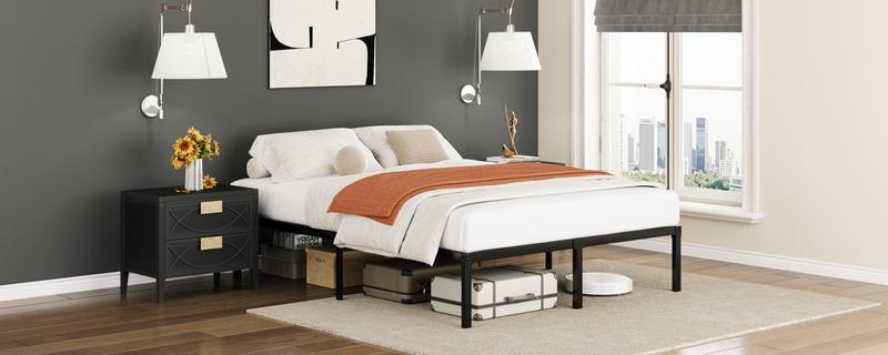 SHA CERLIN Heavy Duty Metal Bed Frame, 14"/18" Height Platform Bed Base, Twin/Full/Queen/King Size Steel Slats Support,No Box Spring Needed,Queen Bed Frame Twin Bed Frame#ChristmasGifts#TikTokShopBlackFriday