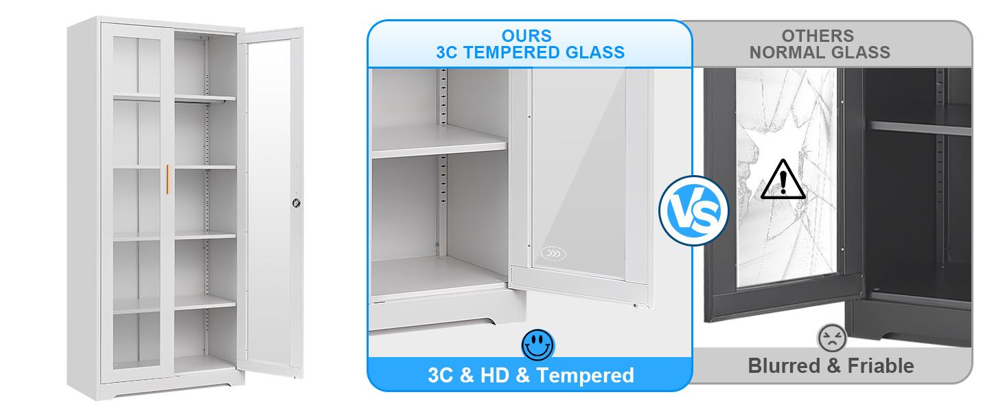 71-inch steel-framed glass display cabinet with lock and 5 adjustable shelves for collectibles, books, and wine. Freestanding cabinet Freestanding cabinet Kitchen furniture Freestanding Cupboard storage cabinets 71-inch steel-framed glass display cabinet with lock and 5 adjustable shelves for collectibles, books, and wine. Freestanding cabinet Freestanding cabinet Kitchen furniture Freestanding Cupboard storage cabinets