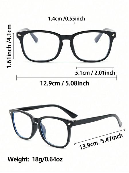 6 Pairs Modern Minimalist Square Frame Eyeglasses, Fashionable Frames Glasses, Unisex Non-Prescription Glasses for Daily Life, Office, Street Photography
