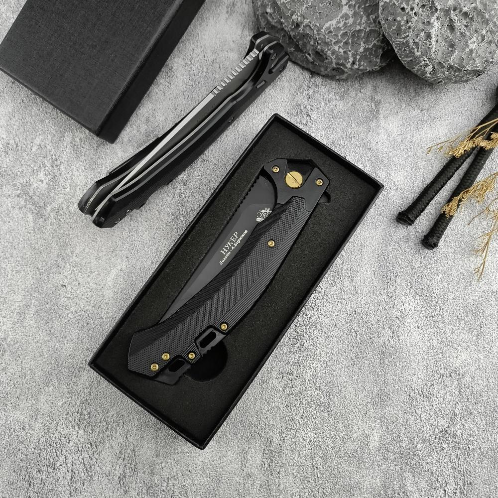 Russian Outdoor Pocket Folding Knife: High-Quality Dragon Fiber Handle, 440C Blade – Portable Survival Knife for EDC, Adventure, Camping, and Outdoor Use