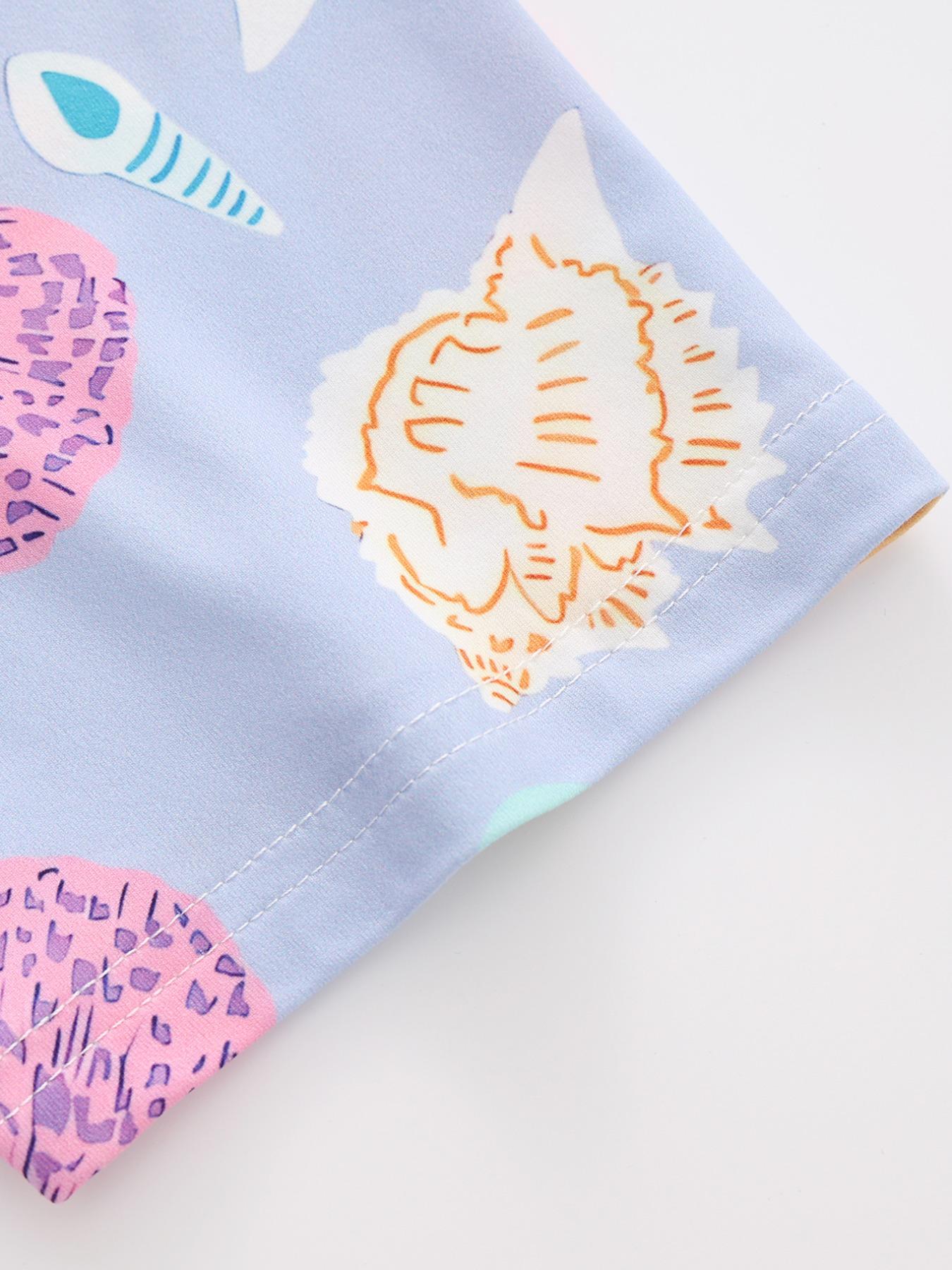 Women's Nursing Uniform Set Short Sleeve Nurse Top Pants Health Workwear Comfortable Fit Cute Cartoon Shell Digital Print Uniform Advantage Scrubs